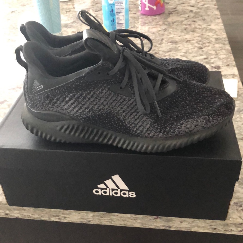 Adidas black running shoe